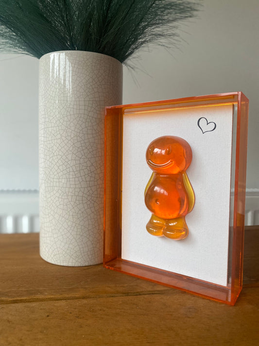 Orange Jelly Belly in Orange Neon Frame